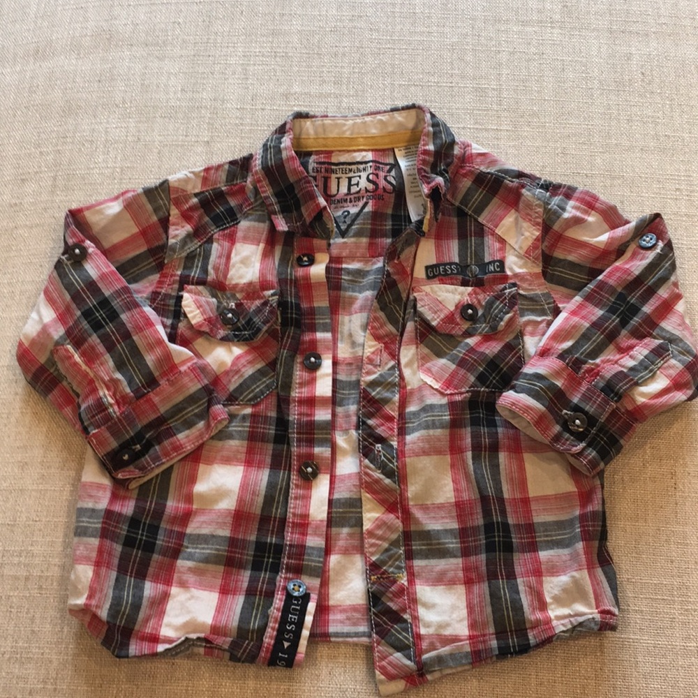 Guess button down boys 18 month shirt.